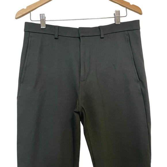 COS Men Pant Jersey Stretch Slim Trousers Zip Ankle Dark Green Size EU 48 - Picture 12 of 15